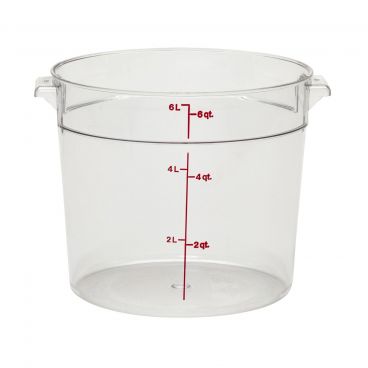 Cambro RFSCW6135 Clear Camwear 6 Qt Polycarbonate Round Food Storage Container