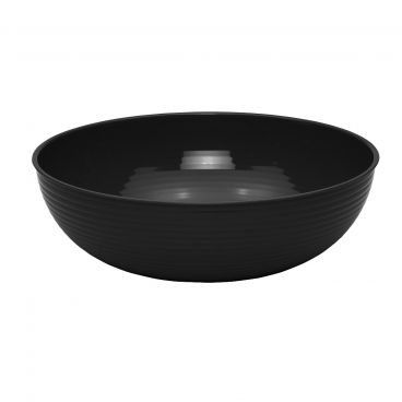 Cambro RSB23CW110 Black 40 qt Camwear Polycarbonate Round Ribbed Bowl