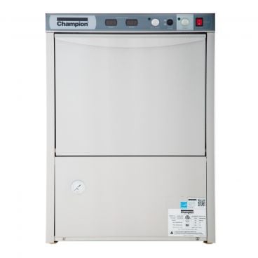 Champion UH230B 40 Racks Per Hour High Temp Under Counter Dishwasher with Built In Booster Heater, 6kW/208-240V/3-ph