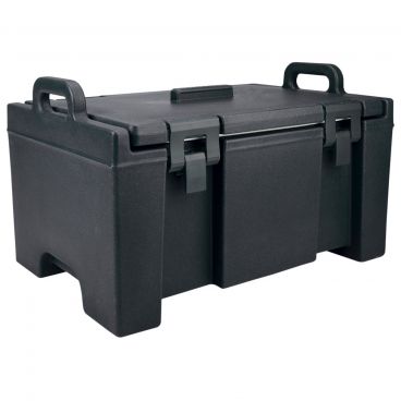 Cambro UPC100110 Black 26 1/2" Wide Ultra Camcarrier Series Top-Loading 8" Deep Insulated Polyethylene Food Pan Carrier For Full-Size GN Food Pans
