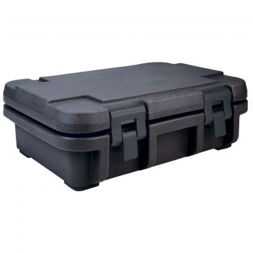 Cambro UPC140110 Black 24 3/4" Wide Ultra Camcarrier Series Top-Loading 4" Deep Insulated Polyethylene Stackable Food Pan Carrier For Full-Size GN Food Pans