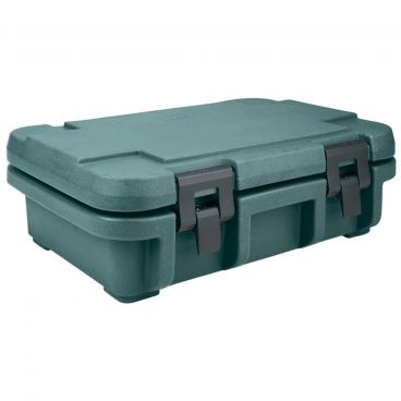 Cambro UPC140192 Granite Green 24 3/4" Wide Ultra Camcarrier Series Top-Loading 4" Deep Insulated Polyethylene Stackable Food Pan Carrier For Full-Size GN Food Pans