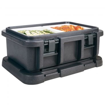 Cambro UPC160110 Black 24 3/4" Wide Ultra Camcarrier Series Top-Loading 6" Deep Insulated Polyethylene Stackable Food Pan Carrier For Full-Size GN Food Pans