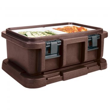 Cambro UPC160131 Dark Brown 24 3/4" Wide Ultra Camcarrier Series Top-Loading 6" Deep Insulated Polyethylene Stackable Food Pan Carrier For Full-Size GN Food Pans