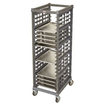 Cambro UPR1826FA20580 Camshelving 20 Full-Size Pan Ultimate Sheet Pan Rack In Brushed Graphite With Metal Casters, Assembled