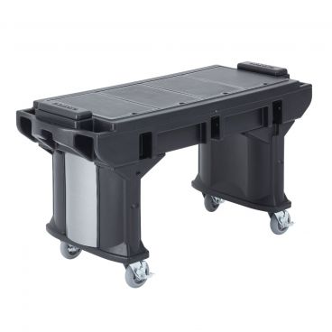 Cambro VBRT6110 Black Versa 6 Foot Standard Height Work Table with Standard Casters