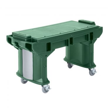 Cambro VBRTL5519 Kentucky Green Versa 5 Foot Low Height Work Table with Standard Casters