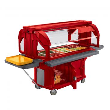 Cambro VBRU5158 Hot Red Ultra Series 5 Foot Versa Food Bar with Standard Casters and Storage