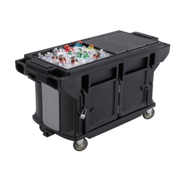 Cambro VBRUT6110 Black Versa 6 Foot Ultra Series Work Table with Standard Casters and Storage