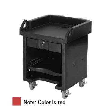 Cambro VCS158 Hot Red Mobile Versa Cart with Standard Casters without Tray Rails