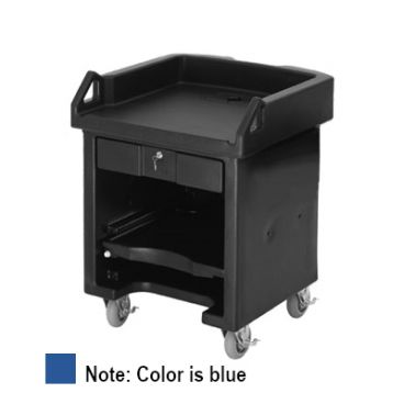 Cambro VCSHD186 Navy Blue Mobile Versa Cart with Heavy Duty Casters without Tray Rails
