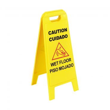 Carlisle 3690000 Yellow Flo-Pac 25" Bilingual Fold-Out Wet Floor Sign