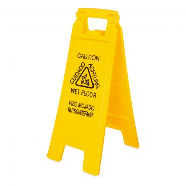 Carlisle 3690904 Yellow Flo-Pac 25" Multilingual Fold-Out Wet Floor Sign