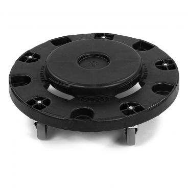 Carlisle 3691103 Black Bronco Standard Round Waste Container Dolly