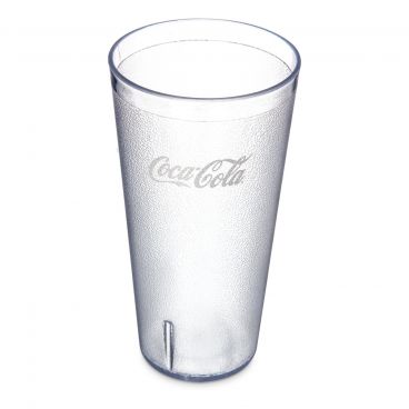 Carlisle 5232-63550J Clear Coca-Cola® SAN Plastic Textured Stackable 32 oz. Tumbler