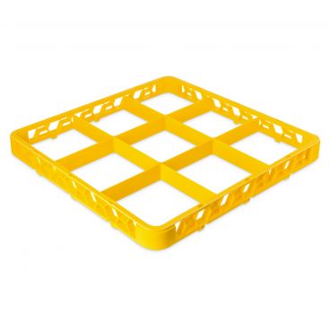 Carlisle RE9C04 Yellow OptiClean 9 Compartment Divided Glass Rack Extender