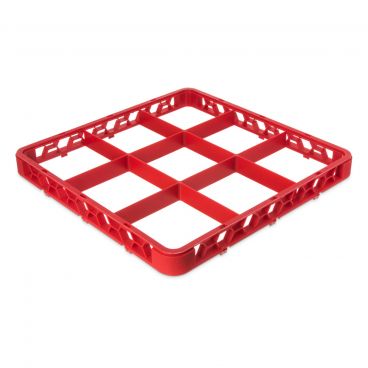 Carlisle RE9C05 Red OptiClean 9 Compartment Divided Glass Rack Extender