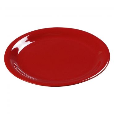 Carlisle 3300405 Red Melamine Sierrus Narrow Rim Round Dinner Plate - 9" Diameter