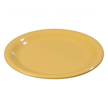 Carlisle 3300822 Honey Yellow Melamine Sierrus Narrow Rim Pie Plate - 6-1/2" Diameter