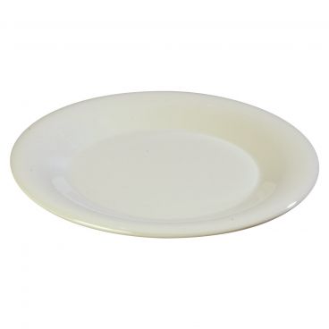 Carlisle 3301042 Bone Melamine Sierrus Wide Rim Round Dinner Plate - 10-1/2" Diameter