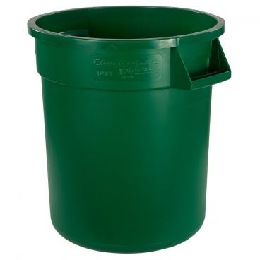 Carlisle 34101009 Green 10 Gallon Round Polyethylene Bronco Waste Container With Handles
