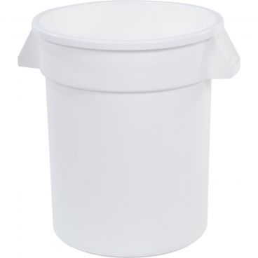 Carlisle 34102002 White 20 Gallon Round Polyethylene Bronco Waste Container With Handles