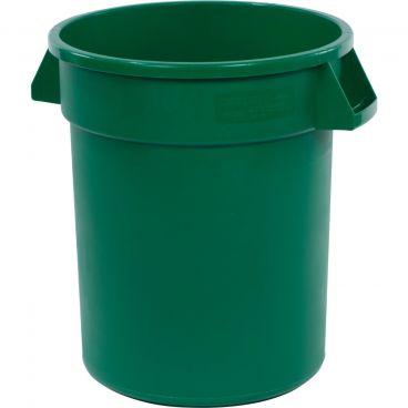 Carlisle 34102009 Green 20 Gallon Round Polyethylene Bronco Waste Container With Handles