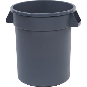 Carlisle 34102023 Gray 20 Gallon Round Polyethylene Bronco Waste Container With Handles