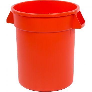 Carlisle 34102024 Orange 20 Gallon Round Polyethylene Bronco Waste Container With Handles