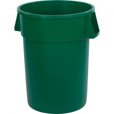 Carlisle 34104409 Green 44 Gallon Round Polyethylene Bronco Waste Container With Handles