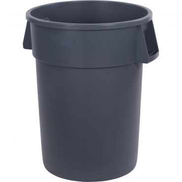 Carlisle 34104423 Gray 44 Gallon Round Polyethylene Bronco Waste Container With Handles
