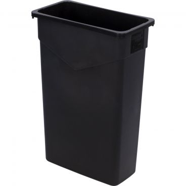 Carlisle 34202303 Black 23 Gallon Rectangular Polyethylene TrimLine Waste Container