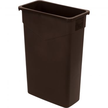 Carlisle 34202369 Dark Brown 23 Gallon Rectangular Polyethylene TrimLine Waste Container