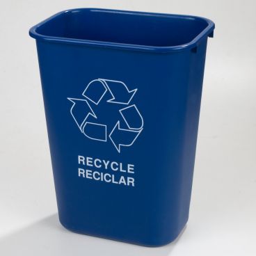 Carlisle 342941REC14 Blue 41-1/4 Qt Office Recycle Wastebasket