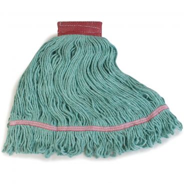 Carlisle 369484B09 Green Flo Pac Large Looped End Premium Wet Mop Head w/ Red Band