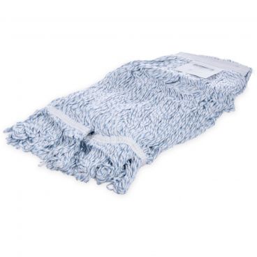 Carlisle 369674B14 Blue and White Flo Pac Large Looped End Finish Mop Head