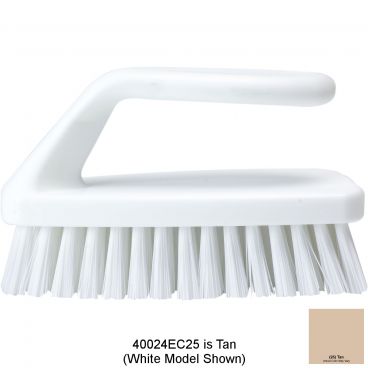 Carlisle 40024EC25 Tan 6 Inch Sparta Plastic Iron-Shape Handle Bake Pan Lip Brush With 1 1/4 Inch Polyester Bristles