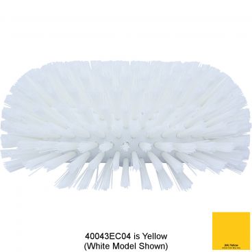 Carlisle 40043EC04 Yellow 9 1/2" x 5 1/2" Sparta Tank And Kettle Brush Head With Flared 1 3/4" Polyester Bristles