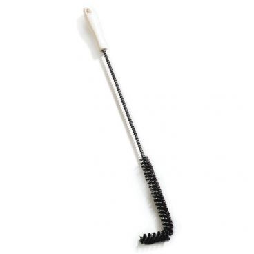 Carlisle 4015200 Black 23 Inch Sparta Cool L-Tipped Fryer Brush With 7/8 Inch Diameter Polyester Bristles And White Color-Coded Cool-Touch Handle