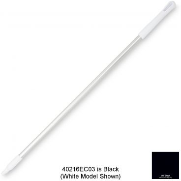 Carlisle 40216EC03 Black 48" Long Sparta Natural Aluminum Handle With Color-Coded 3/4" Threaded Tip and Color-Coded Cap With Hanging Hole
