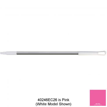 Carlisle 40246EC26 Pink 30" Long Sparta Natural Aluminum Handle With Color-Coded 3/4" Threaded Tip and Color-Coded Cap With Hanging Hole