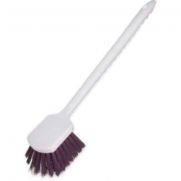 Carlisle 4050168 Purple 20 Inch Sparta All-Purpose Polypropylene Handle Utility Scrub Brush With 1 5/8 Inch Stiff Polyester Bristles