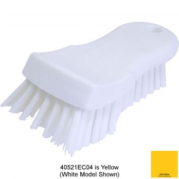 Carlisle 40521EC04 Yellow 6 Inch Sparta Plastic Cutting Board Brush With 1 3/20 Inch Polyester Bristles And Hanging Hole