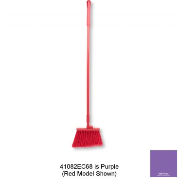 Carlisle 41082EC68 Purple 56" Long Sparta Duo-Sweep Flagged Polyester Bristle Upright Angled Head Broom With Hanging Hole