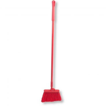 Carlisle 41083EC05 Red 56" Long Sparta Duo-Sweep Unflagged Polyester Bristle Upright Angled Head Broom With Hanging Hole