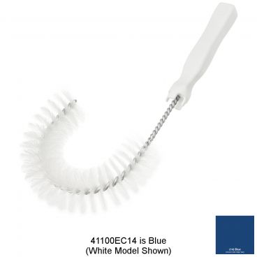 Carlisle 41100EC14 Blue 11 1/2 Inch Hook-Shaped Galvanized Wire Sparta Clean-In-Place Brush With 2 1/4 Inch Diameter Polyester Bristles