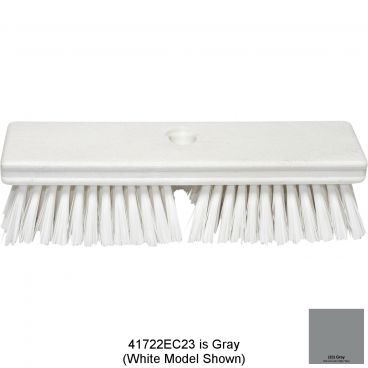 Carlisle 41722EC23 Gray 10 Inch Sparta Deck Brush With 1 3/4 Inch Medium Polyester Bristles And 3/4-5 ACME Thread