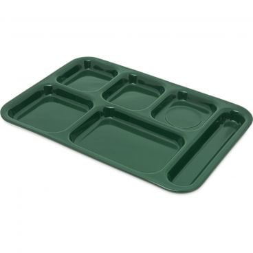 Carlisle 4398808 Forest Green Melamine Right Hand Six Compartment 10" x 14 1/2" Tray