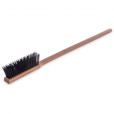 Carlisle 4577200 Brown 5 1/2 Inch Sparta Pizza / BBQ Oven Brush With Carbon Steel Wire Bristles And 33 Inch Wood Handle