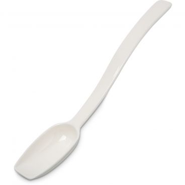 Carlisle 446002 White Polycarbonate .5 Ounce Solid Oval 8" Serving Spoon